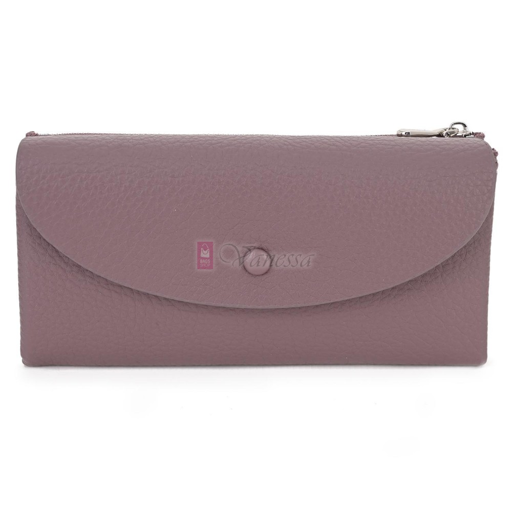 Голямо дамско портмоне от висококачествена еко кожа в лилав цвят. КОД: 8460